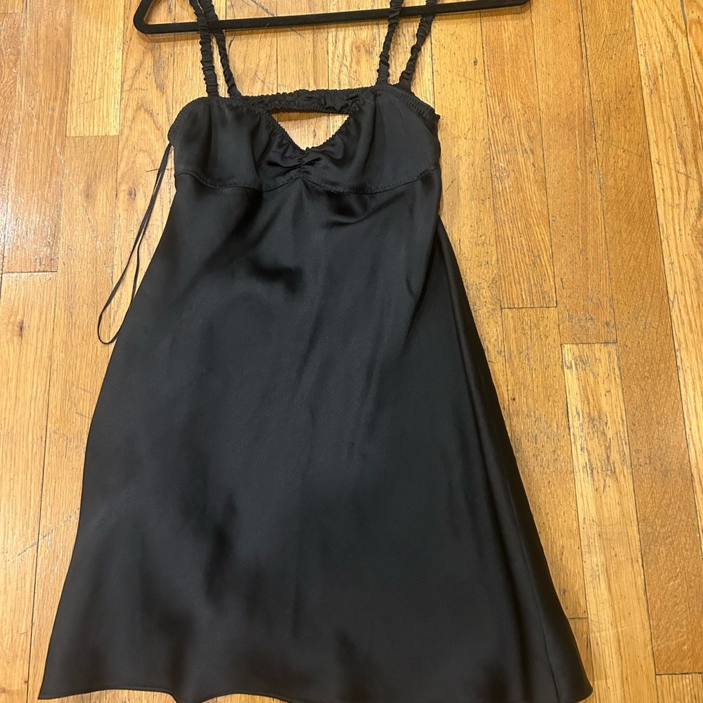 Elegant Black Satin Dress